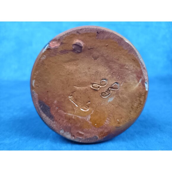 Mid Century Stoneware Vintage Pottery Hand Painted Small Liquor Pitcher - Picture 9 of 10